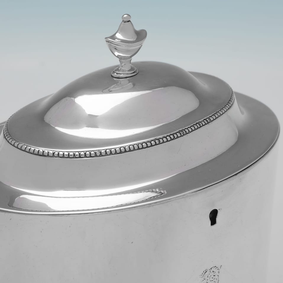 Antique Sterling Silver Tea Caddy - Robert & David Hennell, hallmarked in 1800 London - George III - Image 4