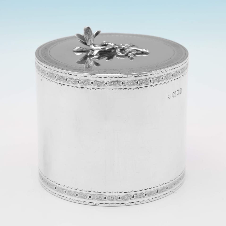 Antique Sterling Silver Tea Caddy - Blackburn & Tysall, hallmarked in 1905 London - Edwardian - Image 2