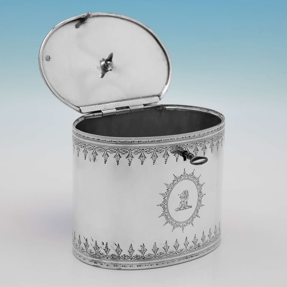 Antique Sterling Silver Tea Caddy - Thomas Paine Dexter, hallmarked in 1806 London - George III - Image 2