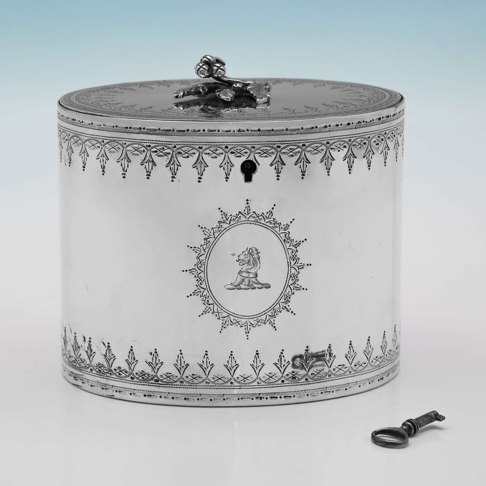 Antique Sterling Silver Tea Caddy - Thomas Paine Dexter, hallmarked in 1806 London - George III - Image 3