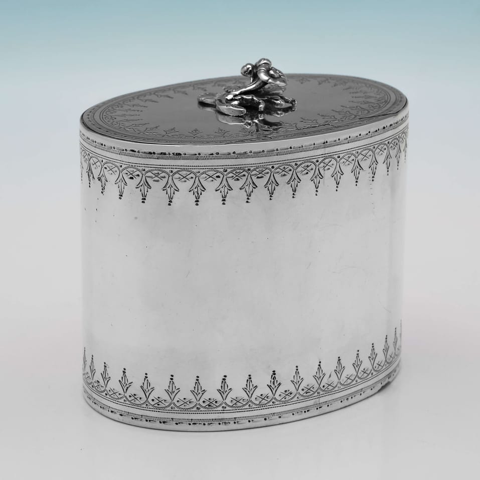 Antique Sterling Silver Tea Caddy - Thomas Paine Dexter, hallmarked in 1806 London - George III - Image 4