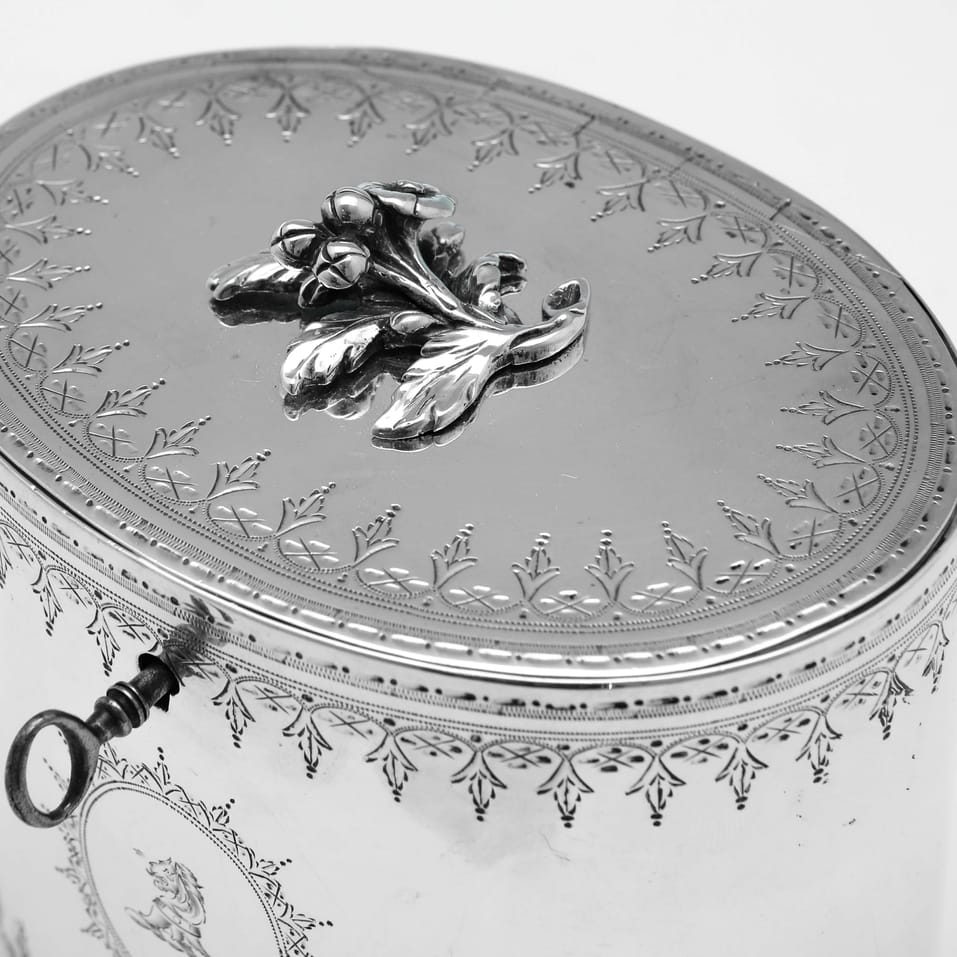 Antique Sterling Silver Tea Caddy - Thomas Paine Dexter, hallmarked in 1806 London - George III - Image 5