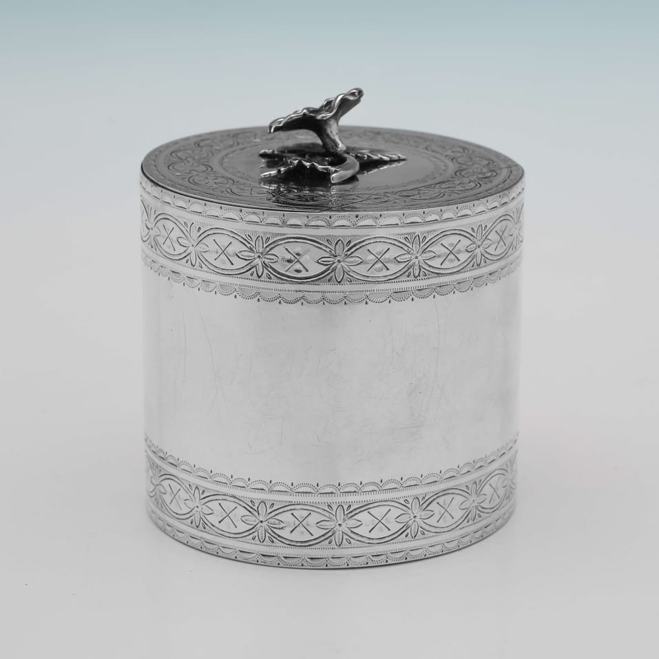 Antique Sterling Silver Tea Caddy - Walter Brind, hallmarked in 1775 London - George III - Image 3