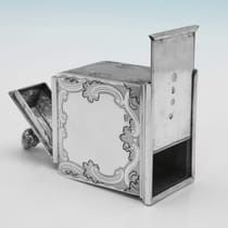 Antique Sterling Silver Suite of Tea & Sugar Caddies - John Pero, hallmarked in 1739 London - George II - Thumbnail 4