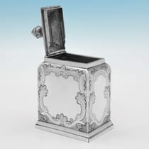 Antique Sterling Silver Suite of Tea & Sugar Caddies - John Pero, hallmarked in 1739 London - George II - Thumbnail 15