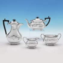 Antique Sterling Silver 4 Piece Tea Set - J. Parkes & Co., hallmarked in 1912 Sheffield - George V - Thumbnail 1