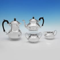 Sterling Silver 4 Piece Tea Set - Edward Barnard & Sons, hallmarked in 1960 London - Elizabeth II - Thumbnail 1