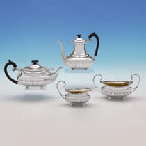 Antique Sterling Silver 4 Piece Tea Set - Edward Barnard & Sons, hallmarked in 1896 London - Victorian - Thumbnail 1