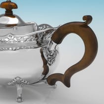 Antique Sterling Silver 3 Piece Tea Set - Thomas Edward Atkins, hallmarked in 1917 Birmingham - George V - Thumbnail 3