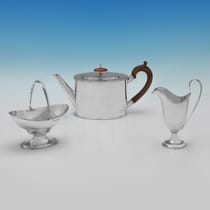 Sterling Silver 3 Piece Tea Set - J. B. Chatterley & Sons Ltd., hallmarked in 1935 London - George V - Thumbnail 1