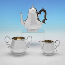 Antique Sterling Silver 3 Piece Tea Set - Goldsmiths & Silversmiths Co., hallmarked in 1908 London - Edwardian - Thumbnail 1