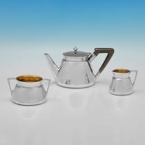 Antique Sterling Silver 3 Piece Tea Set - Barnard Brothers, hallmarked in 1908 London - Edwardian - Thumbnail 1