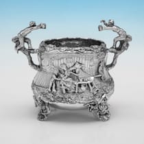 Antique Sterling Silver Teniers Tea Set - Daniel & Charles Houle, hallmarked in 1880 London - Victorian - Thumbnail 10