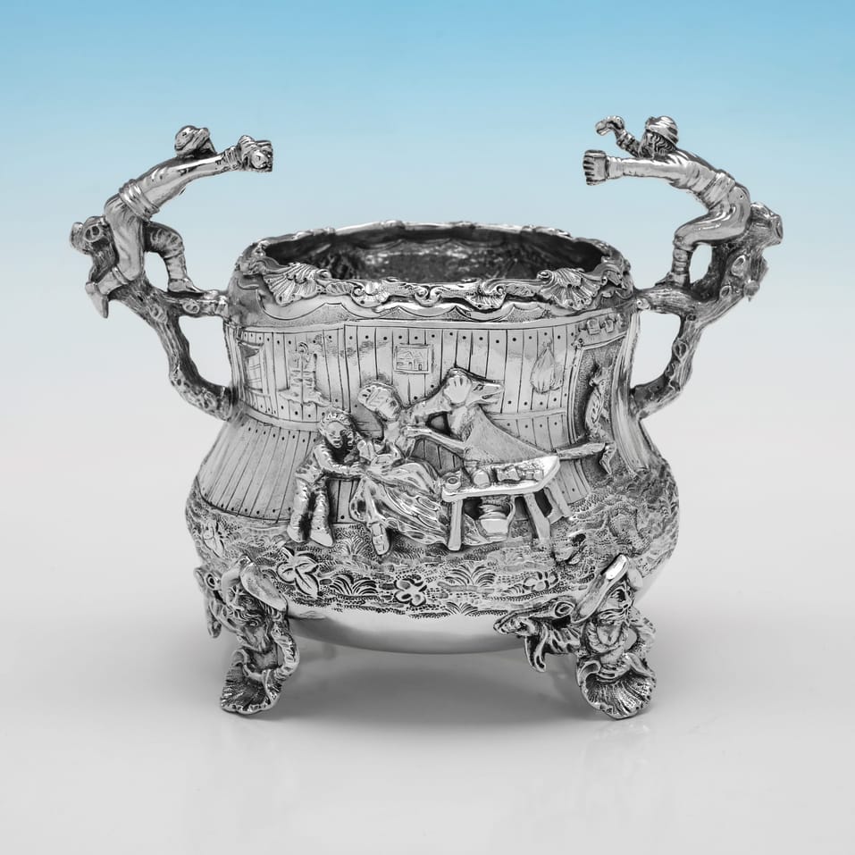 Antique Sterling Silver Teniers Tea Set - Daniel & Charles Houle, hallmarked in 1880 London - Victorian - Image 10