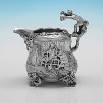 Antique Sterling Silver Teniers Tea Set - Daniel & Charles Houle, hallmarked in 1880 London - Victorian - Thumbnail 13