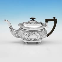 Antique Sterling Silver 4 Piece Tea Set - Joseph Gloster Ltd., hallmarked in 1901 Birmingham - Edwardian - Thumbnail 3