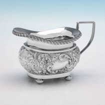 Antique Sterling Silver 4 Piece Tea Set - Joseph Gloster Ltd., hallmarked in 1901 Birmingham - Edwardian - Thumbnail 6