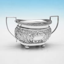 Antique Sterling Silver 4 Piece Tea Set - Joseph Gloster Ltd., hallmarked in 1901 Birmingham - Edwardian - Thumbnail 7