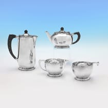 Sterling Silver 4 Piece Tea Set - Frederick Newland Smith, hallmarked in 1952 London - Elizabeth II - Thumbnail 1