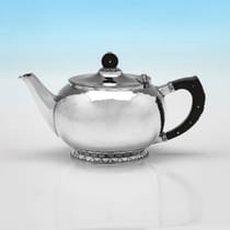 Sterling Silver 4 Piece Tea Set - Frederick Newland Smith, hallmarked in 1952 London - Elizabeth II - Thumbnail 4