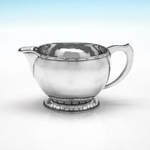 Sterling Silver 4 Piece Tea Set - Frederick Newland Smith, hallmarked in 1952 London - Elizabeth II - Thumbnail 6