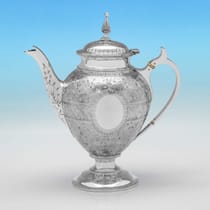 Antique Sterling Silver 4 Piece Tea Set - James & Josiah Williams, hallmarked in 1874 Exeter - Victorian - Thumbnail 6