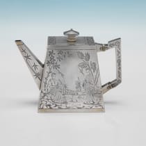 Antique Sterling Silver 3 Piece Tea Set - Edward Charles Brown, hallmarked in 1876 London - Victorian - Thumbnail 3