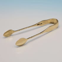 Antique Sterling Silver Gilt 'Apostle' Tea Spoons & Tongs - James Dixon & Sons, hallmarked in 1911 Sheffield - George V - Thumbnail 4