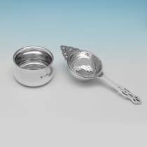 Sterling Silver Tea Strainer - Barker Brothers Ltd., hallmarked in 1938 Birmingham - George VI - Thumbnail 3