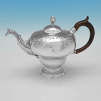 Antique Sterling Silver Scottish Teapot - Lothian & Robertson, hallmarked in 1759 Edinburgh - George II - Thumbnail 1