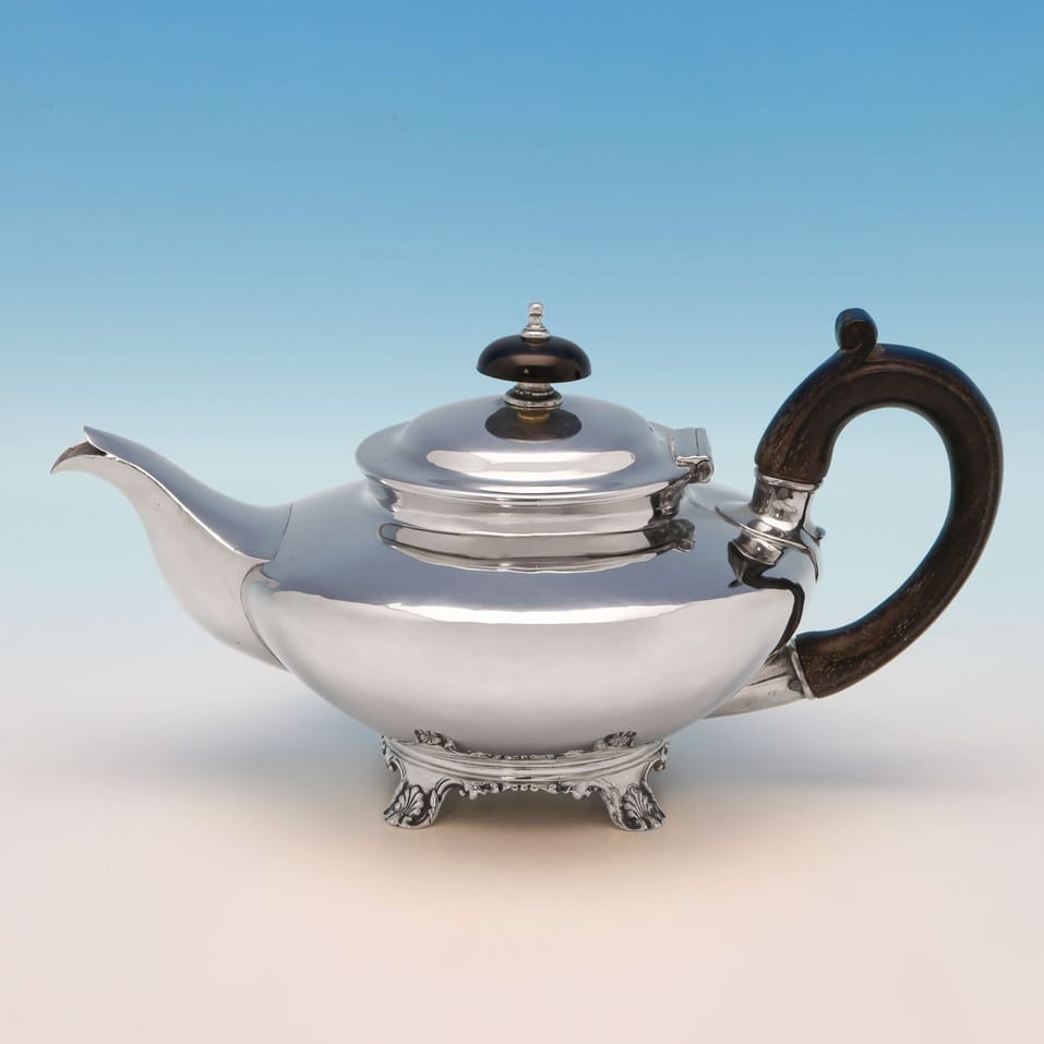 Antique Sterling Silver Batchelor Teapot - George Burrows II & Richard Pearce, hallmarked in 1835 London - William IV