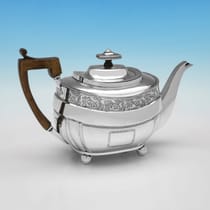 Antique Sterling Silver Teapot - William Hall, hallmarked in 1812 London - Regency - Thumbnail 2