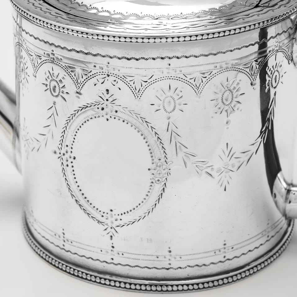 Antique Sterling Silver 'Drum' Teapot - Edward Cooper, hallmarked in 1774 London - George III - Image 5