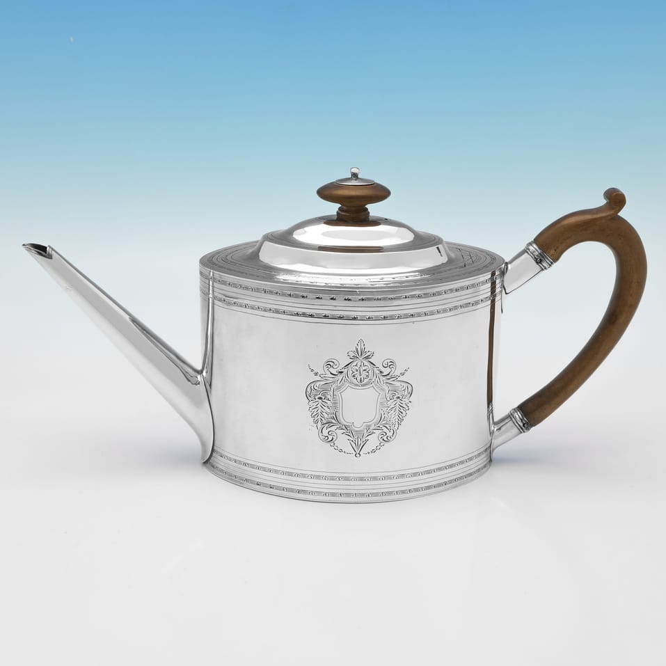 VintageBeautiful hand engraved silver teapot, silver tea kettle, sale ornate elegant