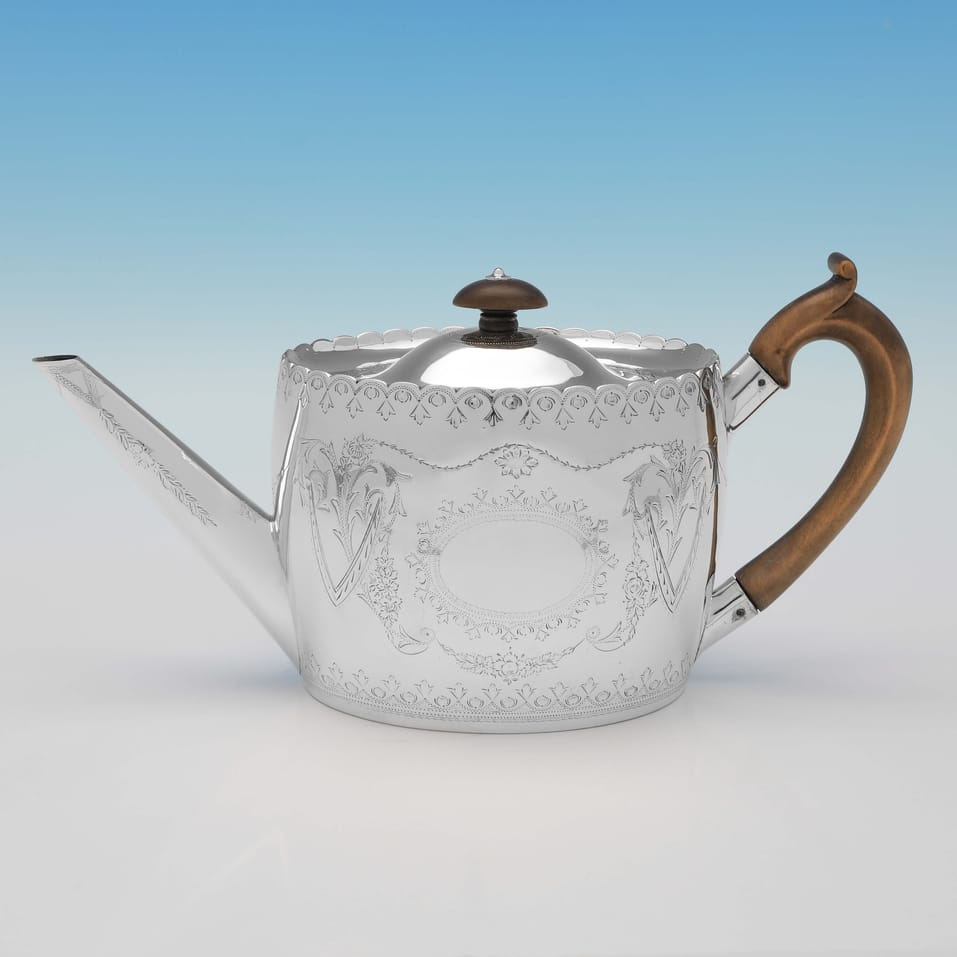 Antique Sterling Silver Teapot - Henry William Curry, hallmarked in 1881 London - Victorian - Image 1