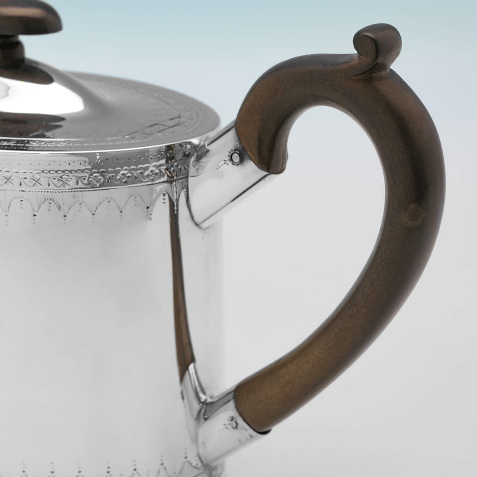 Antique Sterling Silver Teapot on stand - John Denziloe, hallmarked in 1787 London - George III - Image 8