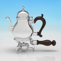 Antique Britannia Standard Silver Teapot On Stand With Burner - L. A. Crichton, hallmarked in 1916 London - George V - Thumbnail 1