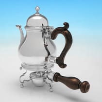 Antique Britannia Standard Silver Teapot On Stand With Burner - L. A. Crichton, hallmarked in 1916 London - George V - Thumbnail 2