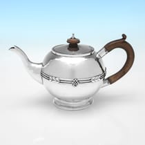 Sterling Silver Teapot - hallmarked in 1936 London - George VI - Thumbnail 1