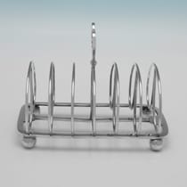 Antique Sterling Silver Pair of Toast Racks - R. & S. Garrard, hallmarked in 1879 London - Victorian - Thumbnail 3