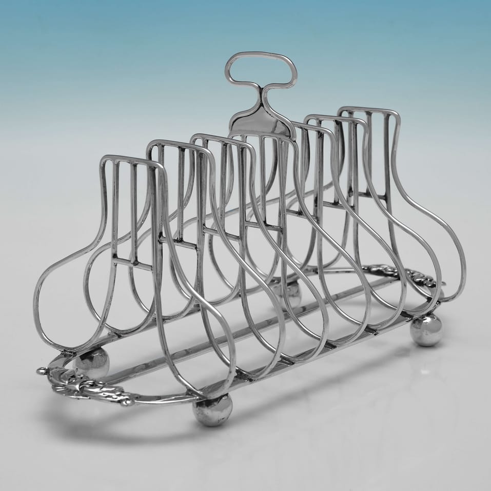 Antique Sterling Silver Toast Rack - Joseph Angell 1, hallmarked in 1815 London - Regency