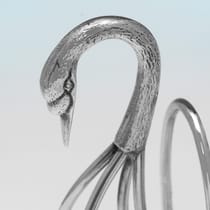 Sterling Silver Swan Toast Rack - Bishtons Ltd., hallmarked in 1971 Birmingham - Elizabeth II - Thumbnail 4