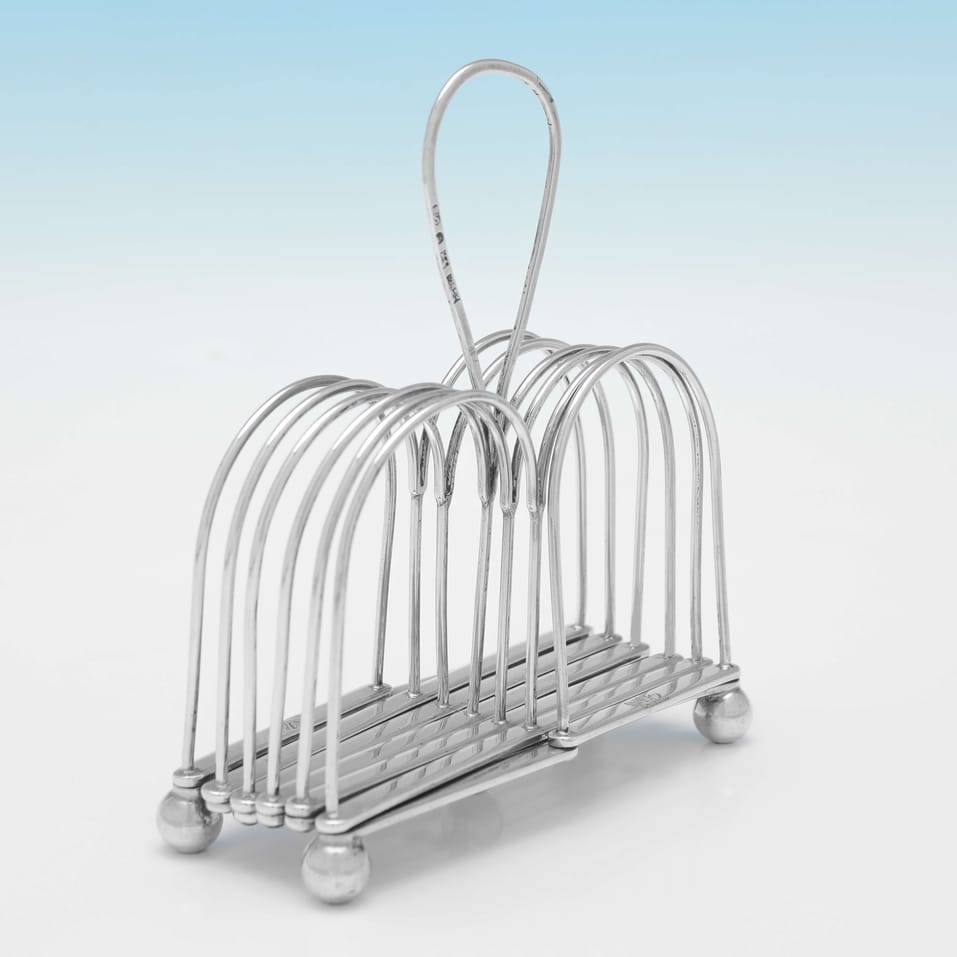 Antique Sterling Silver Extendable Toast Rack - Roberts, Cadman & Co., hallmarked in 1807 Sheffield - George III