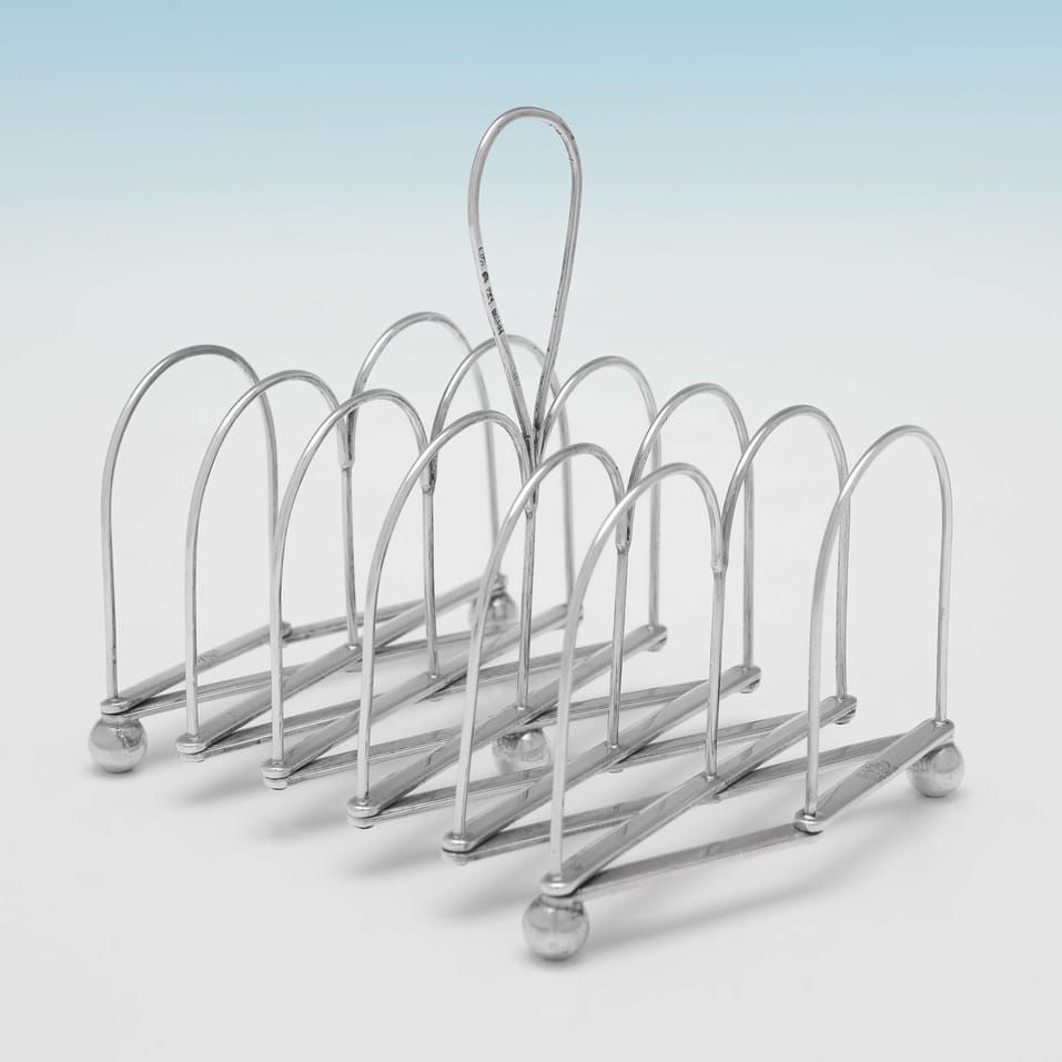 Antique Sterling Silver Extendable Toast Rack - Roberts, Cadman & Co., hallmarked in 1807 Sheffield - George III - Image 2