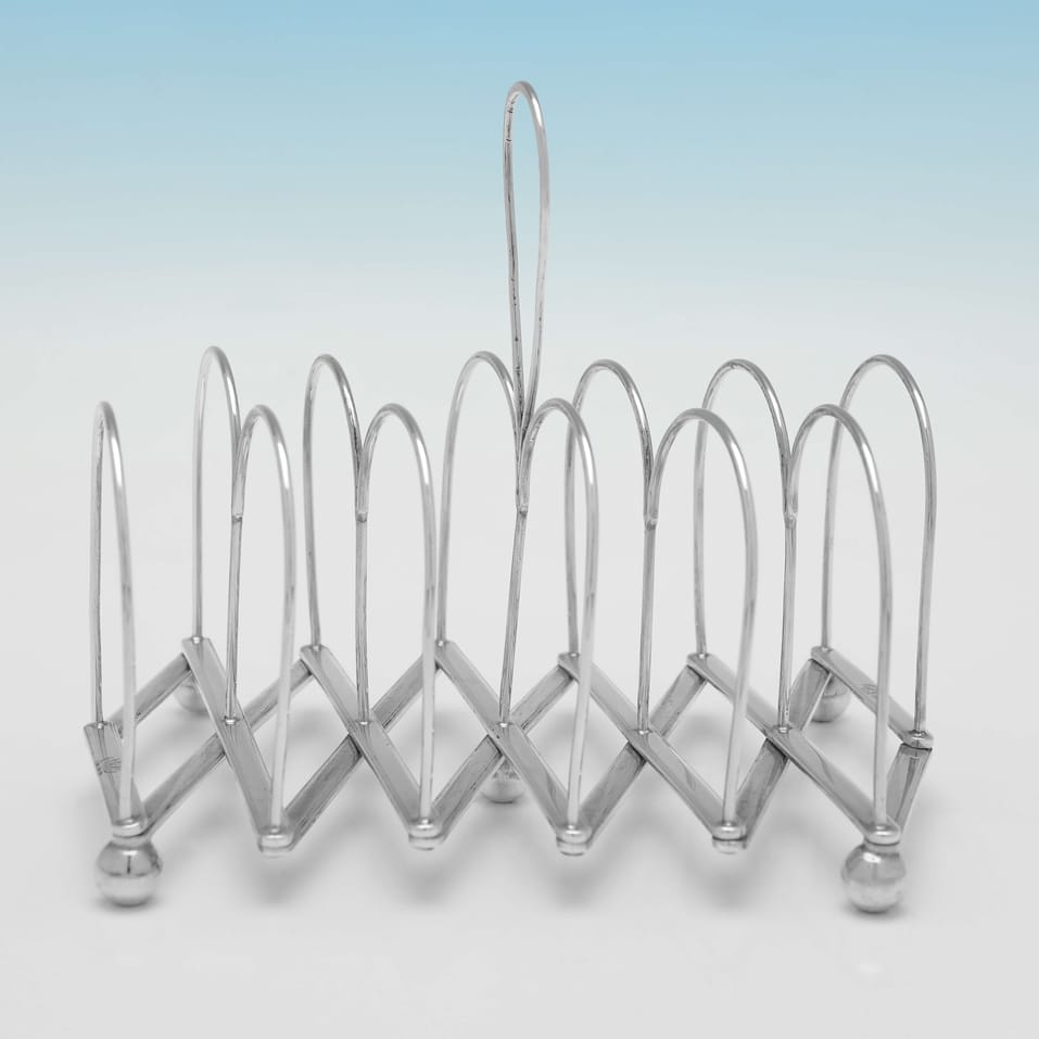 Antique Sterling Silver Extendable Toast Rack - Roberts, Cadman & Co., hallmarked in 1807 Sheffield - George III - Image 3