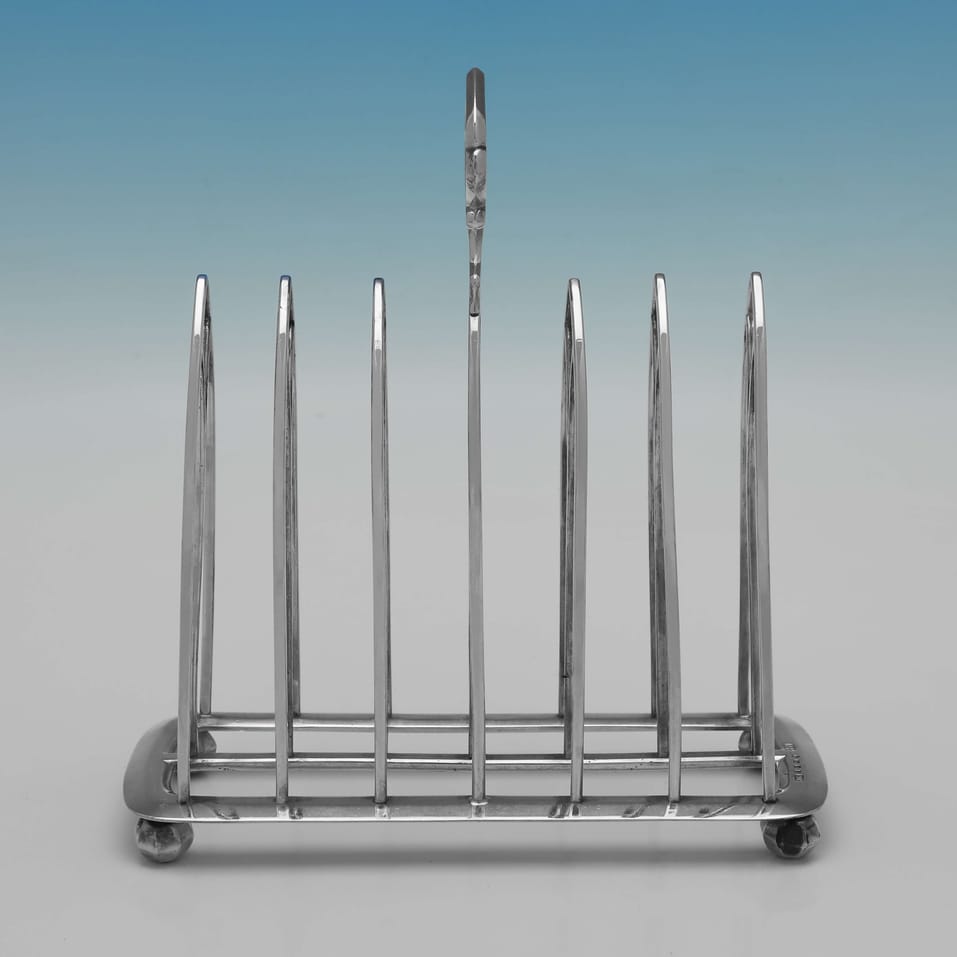 Antique Sterling Silver Toast Rack - John Gilbert, hallmarked in 1846 Birmingham - Victorian - Image 2