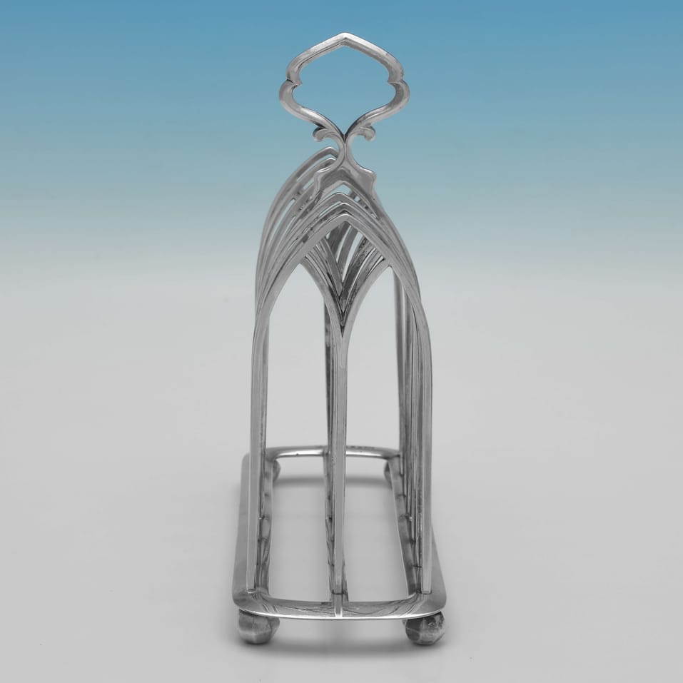 Antique Sterling Silver Toast Rack - John Gilbert, hallmarked in 1846 Birmingham - Victorian - Image 3