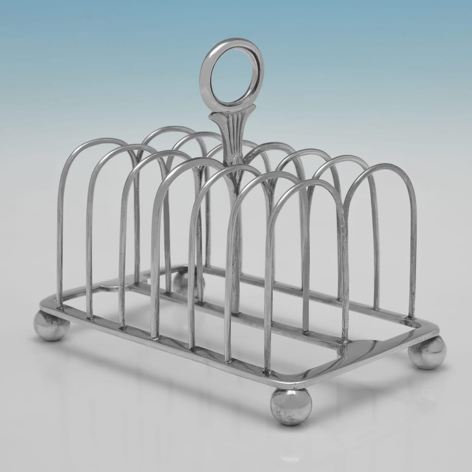 Antique Sterling Silver Toast Rack - Samuel Whitford II, hallmarked in 1829 London - George IV