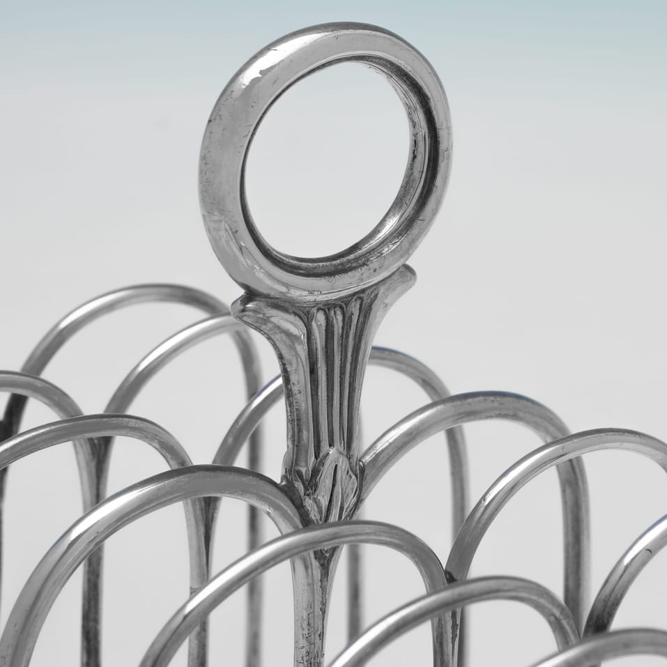 Antique Sterling Silver Toast Rack - Samuel Whitford II, hallmarked in 1829 London - George IV - Image 4