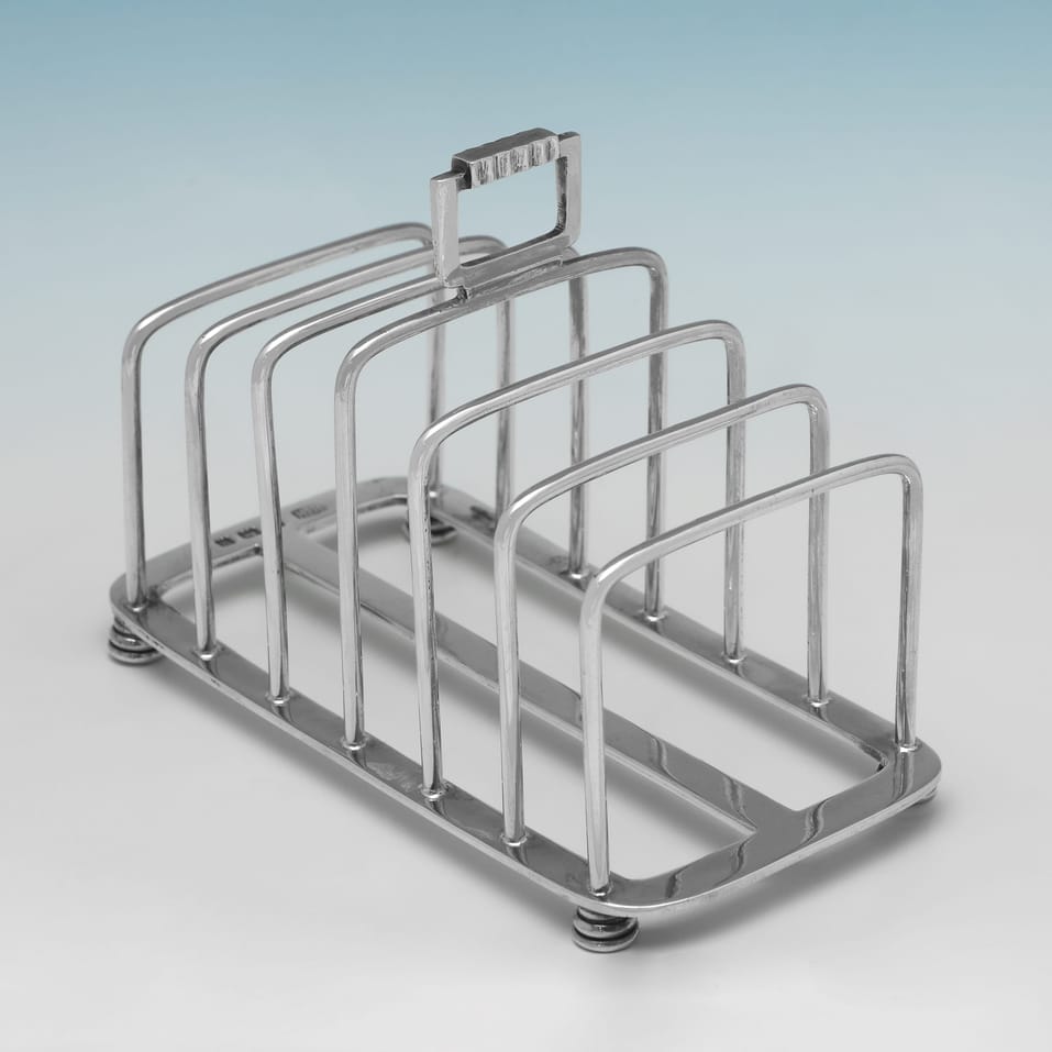 Sterling Silver Toast Rack - Hukin & Heath, hallmarked in 1941 Birmingham - George VI